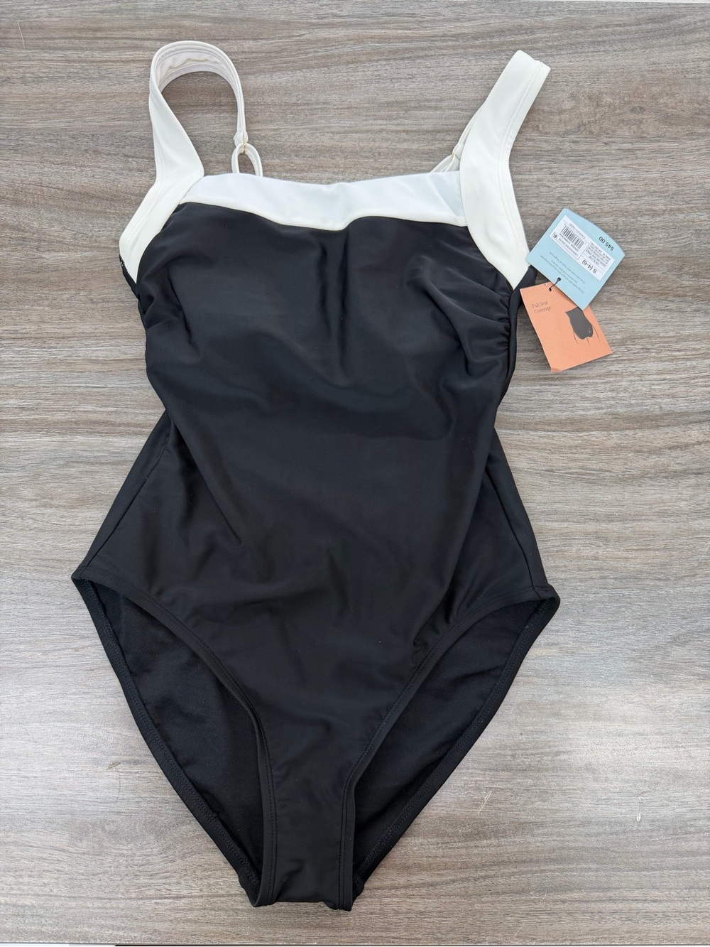 Target Black One-Piece Swimsuit with White Straps - Picture 1 of 4